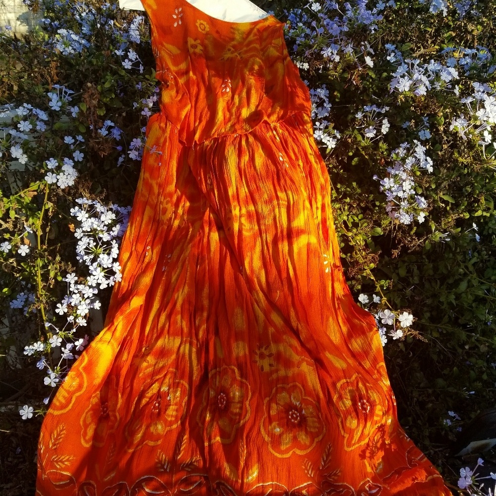 Long Dress Orange Color